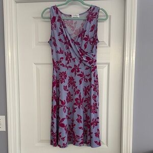 Kaileigh Lavender and Magenta Floral Midi Dress